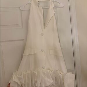 Elegant Cream Ruffled Dress